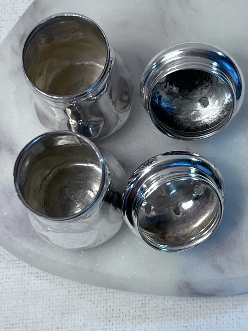 Vintage-Style Sterling Silver Salt and Pepper Shakers - Picture 4 of 5